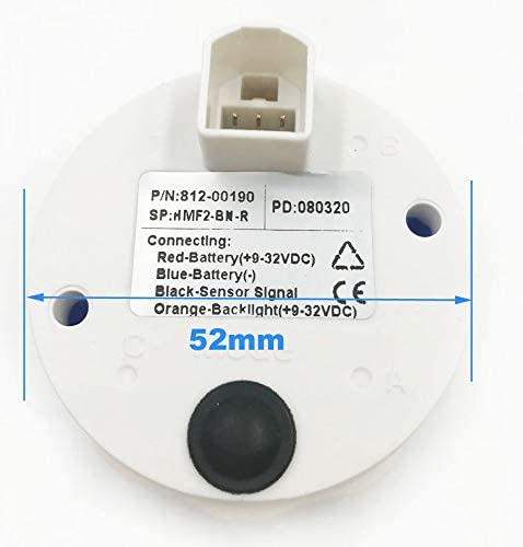 Samdo Digital Fuel Level Gauge Universal Fuel Meter Signal Adjustable 7 Color Backlight 52Mm 12V/24V 0-190Ohm, 240-33Ohm, 240-30Ohm, 0-180Ohm, 10-180Ohm #TOP7