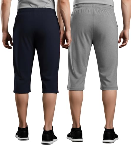 Image of FEEL TRACK Men's Regular Fit Three Fourth Capri (Pack of 2)