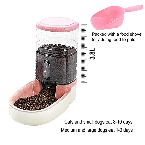 Meikuler Pets Auto Feeder 3.8L,Food Feeder and Water Dispenser Set for Small & Big Dogs Cats and Pets Animals (Pink) - Image 5