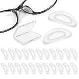 48 Pcs Silicone Nose Pads for Glasses Stick on,D Shape Stick on Anti-Slip Soft Silicone,Adhesive Nose Pads Glasses Nose Pad for Glasses,Sunglasses and Eyeglasses,16 x 7 x 1 mm(White)
