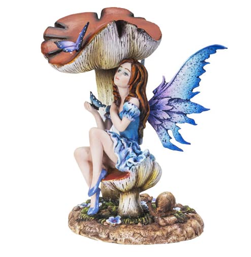 Figurine fée champignon et papillons Pacific Giftware 18cm déco fantastique