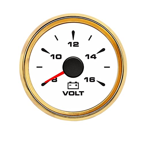 SENEHGMLP(売店) トラックボートヨットのための52mmの自動電圧計316Lベゼルのオートバイの車の電圧計ボルトゲージ rv.電圧計12V 24V 自動車用電圧計(8-16V WG)