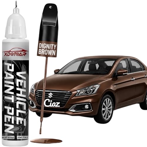Image of XDOTOAR Car Touch Up Paint Pen for Maruti Suzuki Ciaz Dignity Brown (ZQK) | Factory Color Matched 2K Paint Technology | Car Scratch Remover & Paint Chip Repair | Quick Dry Formula | Rust Protection | 18ml