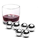 6Pcs Stainless Steel Ice Cubes Cooling Ball Whiskey Stones Reusable Metal Ice Cubes for Whiskey, Bourbon, Scotch, Vodka, Liqueurs, Beer Wine, Whiskey Rocks Chilling Stones.