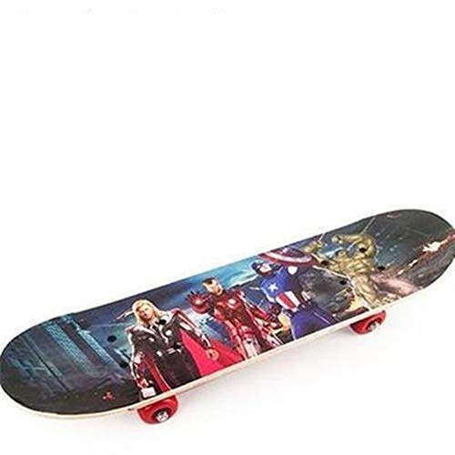 ERLIZHINIAN 60 * 15cm niños de Dibujos Animados de balancín Doble Longboard monopatín de Arce niños Monopatín Monopatín niños (Color : The Avengers)