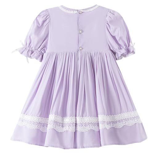Girl's Summer Dresses, Vintage Purple Heirloom Dress, Puff Sleeve, Light Purple Dress for Girls Kids2