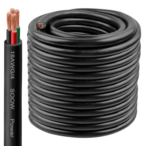 18/4 SOOW Wire 150FT, 18 AWG 600V SOOW Bulk Cable, 18 Gauge 4 Con...
