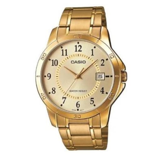 Orologio Uomo Casio MTP-V004G-1C Nero Analogico Oro Acciaio Inox Abito Classico
