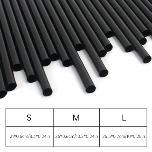 100 pitillos negros descartables de 26 cm miniatura 2