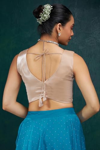 Image of Soch Womens V-Neck Tissue Princess Line Padded Sleeveless Blouse