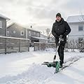 Garvee 12" Cordless Snow Shovel - Snow Shovel for Driveway, 16.5 ft Snow Throwing Distance, 20V 1 * 4.0Ah Battery & Quick Charger, Adjustable Handle, for Walkways Deck Stair Snow Removal