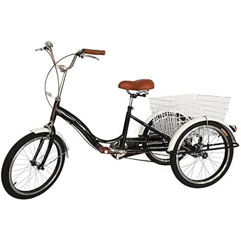 ROGONPDK 20 Inch Adult Tricycle with Basket Cover