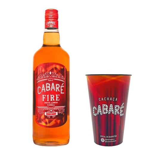 Cachaça de Canela Cabaré Fire 1l + Copo