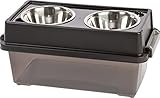 IRIS USA Elevated Feeder with Airtight Storage, Medium, Black/Smoke
