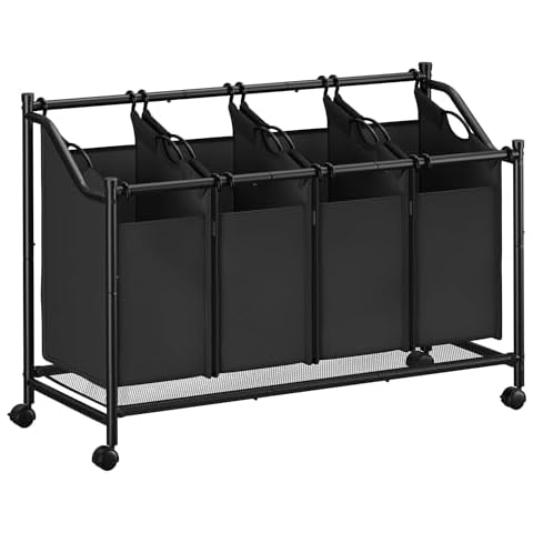 SONGMICS Rolling Laundry Sorter with 4 Bags Cover
