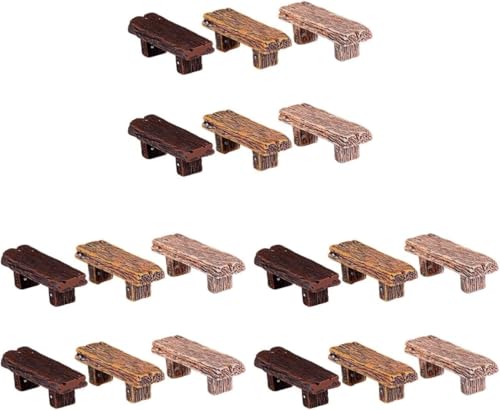Veemoon 18Pcs Miniature Resin Bench Fairy Garden Accessories Mini Dollhouse Park Bench Decor Small Zen Garden Ornaments DIY Scene Furniture Decoration for Dollhouse Bonsai Terrariums Landscape