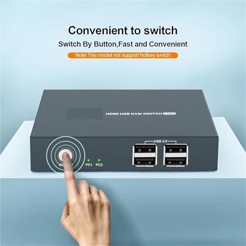 Switch KVM USB HDMI 4K 60Hz 2 en 1 pour partage de clavier et souris