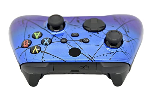 Image of Hand Airbrushed Fade Custom Controller Compatible with Xbox Series X /S & Xbox One (Series X /S Blue & Purple)
