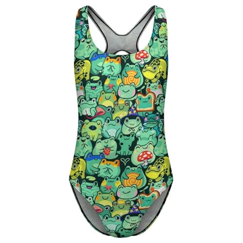 Women's One Piece Swimsuit Green Clover Leaves Sports Bathing Suit Racerback Swimsuits Tummy Control Swimwear2