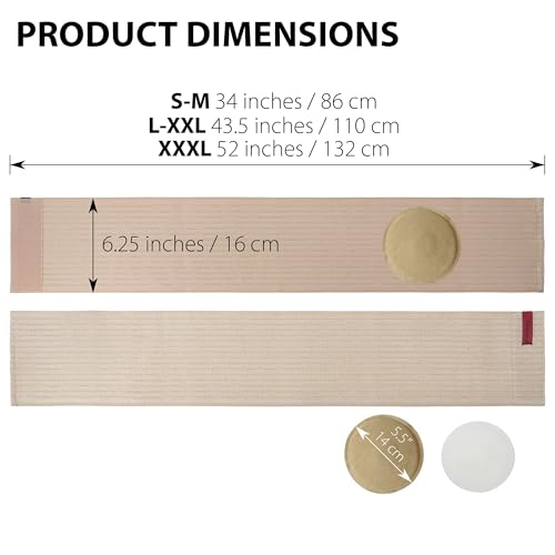Image of ORTONYX Umbilical Hernia Belt for Men and Women 6.25 inch (Pack of 2) | Abdominal Binder With Hernia Support Pad /Post-Surgical Belly Band - Beige OX5241-L /XL