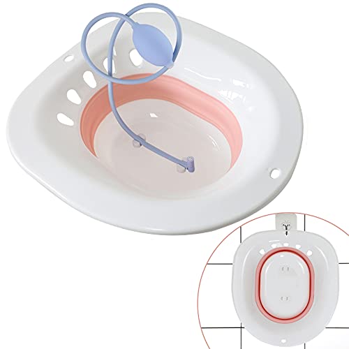 Sitz Bath for Toilet Seat, Foldable Postpartum Care Basin, Ideal for Perineum Soaking or Hemorrhoid Treatment, Yoni Steam Seat for Women Limit Infection Risk, Soothe Inflammation