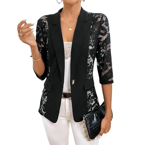 Blazer en dentelle patchwork femme idéal pour vos soirées chic