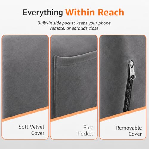 Image of Amazon Basics Memory Foam Lapdesk for Laptop, Ergonomic Laptop Table Pillow for Bed, Wrist Support & Side Pocket, Portable Lap Desk for Work from Home, Study & Travel - Dark Grey
