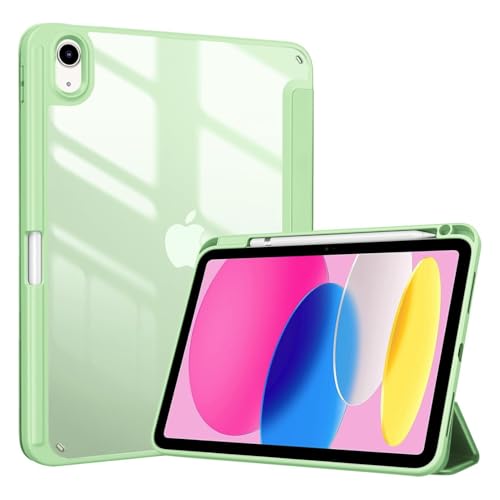 Image of MOCA Case for iPad A16 11th Gen 11 Inch 2025 & iPad 10th Gen 10.9 Inch 2022, Clear Back Cover, TPU Shockproof Frame, Auto Wake Sleep, Slim Transparent Protective Tablet Case (Matcha Green)