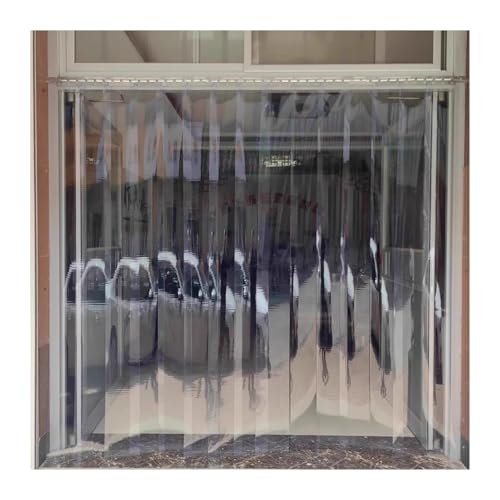 Qulamrdk Cortina Transparente PVC Congelador, Vinilo Cortina Tiras Industriales Cortinas PVC Adecuado para Sala de Estar y Cocina, Transparente e Impermeable(180x240cm/70.86x94.49in)
