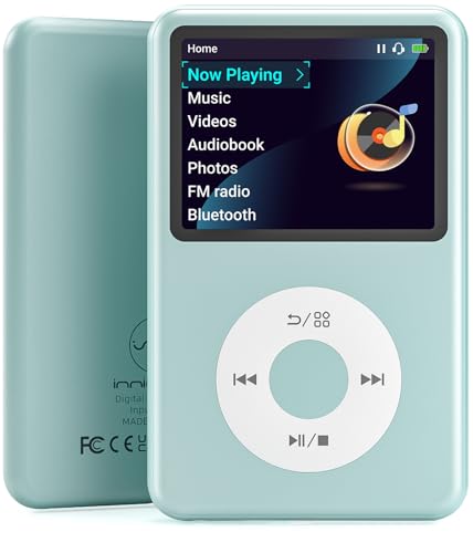 Mp3 Music Player with Bluetooth 64G Portable Digital Music Player Mini HiFi Video & Sound Nice Gift Teal