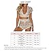 WEYI Fashion lingerie set cropped lace top short sleeve panties set elegant vneck for birthday (XXL)