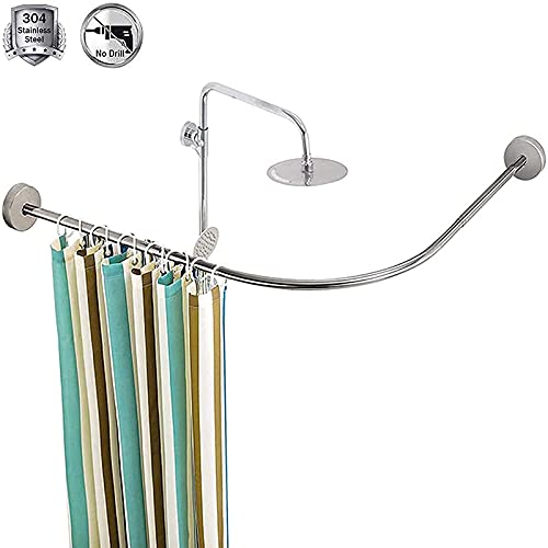 Tringle à rideau de douche en L : finies les fuites d'eau avec cette barre d'angle sans trou