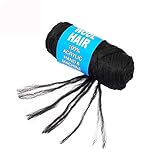 100% Brazilian Wool Hair Acrylic Yarn for African Braids/Senegalese Twist/Faux Locs/Wraps with Crochet Hook(4 Roll, Natural Black) (1)