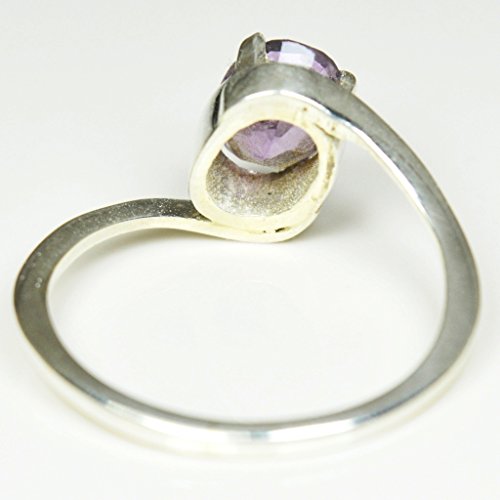 Bague en argent sterling 925 véritable améthyste violette faite à la main - 6