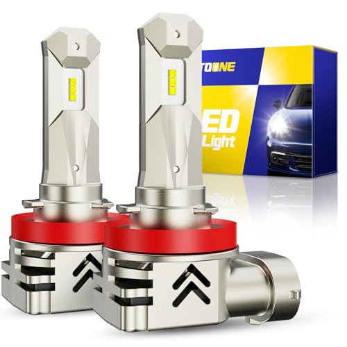 Image of AUTOONE Upgraded H11 LED Bulb, 1200% Super Bright H11 H8 H9 Bulbs | 1:1 Halogen Size No Adapter Required, 6500K Cool White, Plug and Play, Pack of 2