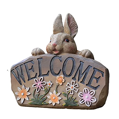 Statue de lapin en résine extérieure ZXQUEGF pour la décoration de votre jardin