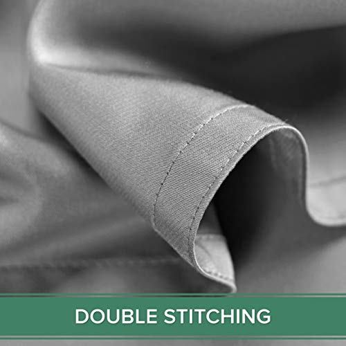 Image of Pure Bamboo Short Queen Sheets for RV Camper (60 inchx75 inch) - Genuine 100% Organic Viscose Derived from Bamboo Bed Sheet Set, Soft & Cooling, 2 Year Quality Promise (Short Queen, Stone Grey)