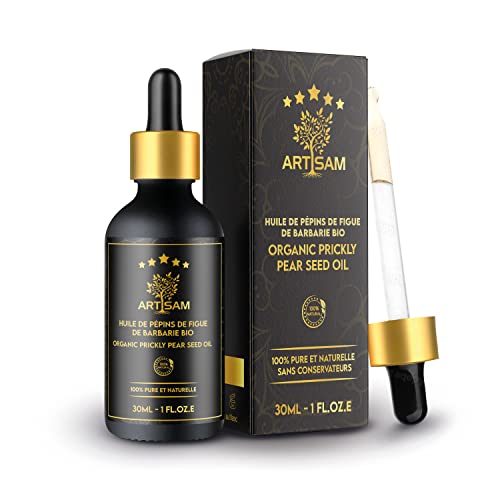 MEILLEURE HUILE ANTI-AGE HUILE DE PÉPINS DE FIGUE DE BARBARIE BIO - Top 1 des soins anti-rides et anti-cernes - Pressé à froid Certifiée 100% Bio Pure et Naturelle - Extra Vierge 30 mL Vegan