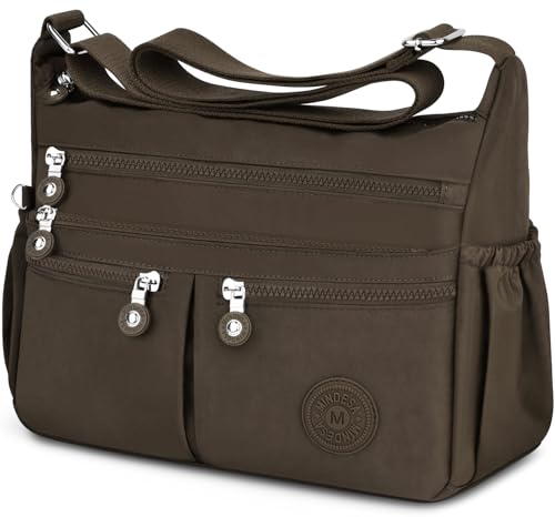 Image of Nylon Crossbody Bags for Women Waterproof Lightweight Large Travel Purses Multi-Pocket Pocketbooks Shoulder Bag