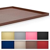 Hubulk Dog Feeding Mat,100% Waterproof Food Grade Silicone Pet Food and Water Bowl Placemat,Dishwasher, High Raised Edge to Prevent Spills,Nonslip Tray to Stop Messes on Floor（19'x12'x0.5', Brown）