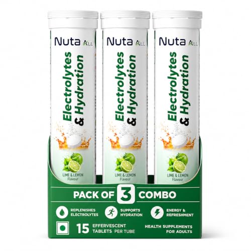 Image of Electrolytes & Hydration Tablets | Effervescent Electrolyte Drink | Lime & Lemon | Supports Hydration & Daily Energy | 45 tablets