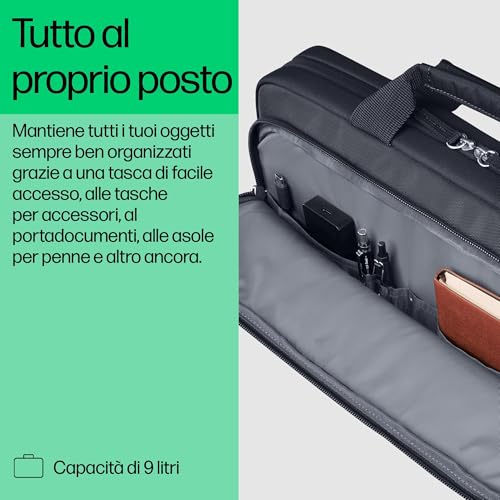 HP Everyday 16 Odyssey, Borsa a tracolla per Notebook fino a 16” e Tablet, con Tasche e Divisori Interni Imbottiti, Dotata di Cover Impermeabile, Realizzata con Materiale Riciclato, Odyssey Gray - Immagine 3