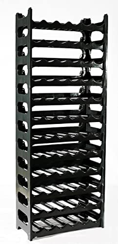 ARTECSIS Étagère à Bouteilles Modulable -72 Bouteilles - 60x28x158 cm (LxlxH) – en Plastique, Anthracite / Cave à vin, Casier à Bouteilles, Rangement Bouteille vin, Bouteille Plastique