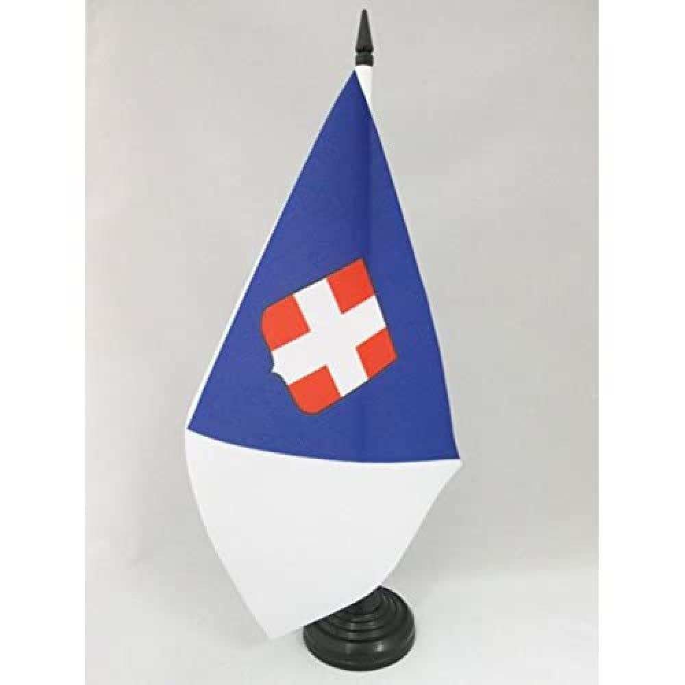 Bandiera Da Tavolo Ucraina 15x10cm | Con Asta E Base Nera | Punta Dorata | AZ FLAG - Foto 4