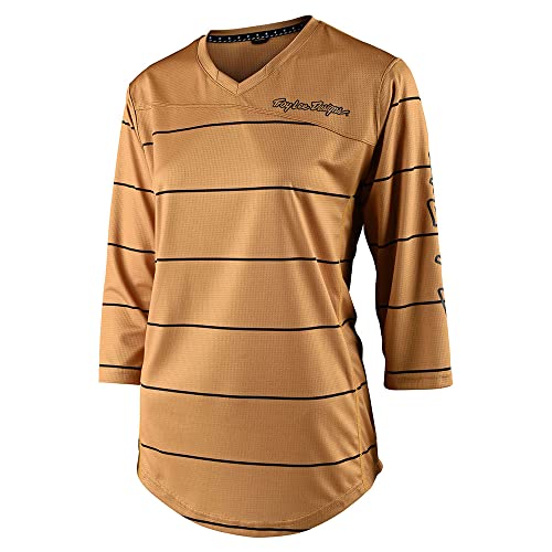 Troy Lee Designs Cycling MTB Bicycle Mountain Bike Jersey Shirt for Women, Mischief Pinestripe (Honey, Small)