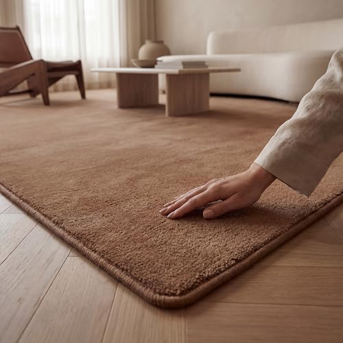 Jimri Fashion4Home Alfombra de Pelo Corto Liso para salón, habitación de los niños, Dormitorio, Estudio, Oficina, Pasillo y Cocina, Color marrón/Topo Tamaño: 160 x 230 cm - imagen 6