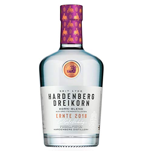 HARDENBERG DREIKORN 40% vol., Korn aus regionalem Weizen, charakterstarker Jahrgangskorn Ernte 2018, Weizenkorn aus 3 Feindestillaten (1 x 0.7 l)