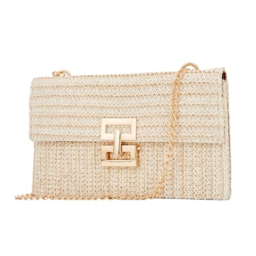 Image of BRYCTSISEN Women Straw Beach Clutch Purse Handbag Summer Elegant Vacation Style Shoulder Bag Crossbody Bag