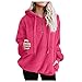 Zilosconcy Felpa da donna invernale con mutande felpa con doppio Teddy Fleece Caldo Tops Giacca Autunno Inverno Manica lunga Taglia Grande Colore solido Felpa casual, rosa caldo, 4XL