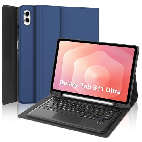 Image of for Samsung Galaxy Tab S11 Ultra Keyboard Case 14.6 inch 2025, Magnetic Detachable Wireless S11 Ultra Folio Case with Touch Keyboard, Soft PU Leather Case with S Pen Holder, Multi-Touch Trackpad